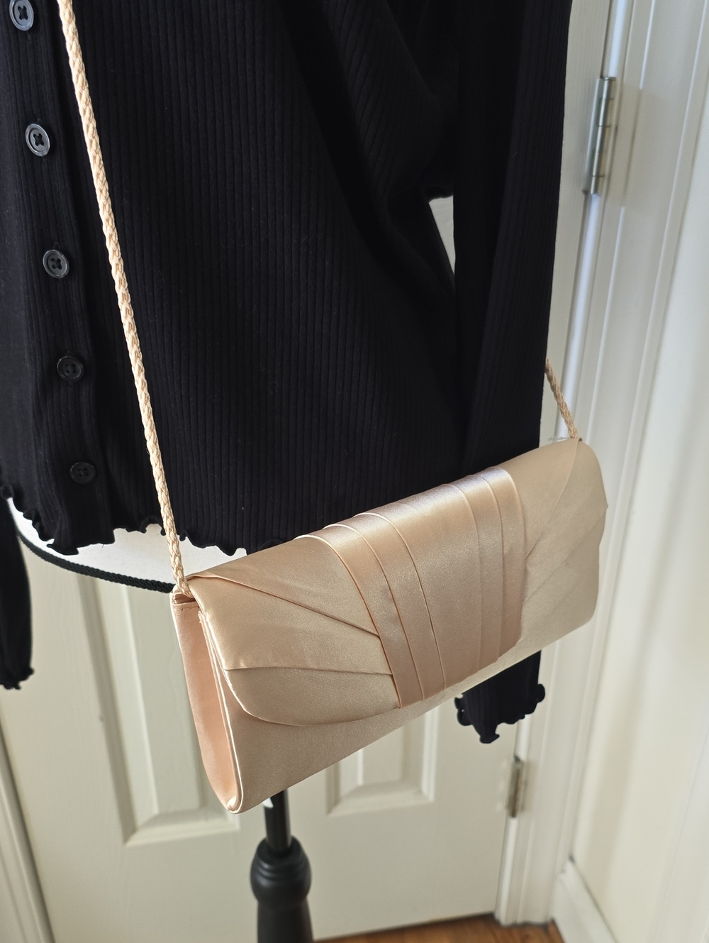 JESSICA MCCLINTOCK BRAND WOMEN'S TAN CLUTCH CROSSBODY FANCY EVENING PURSE